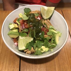 Tofrijo (rice, beans, fried tofu, Pico de gallo) #Veganuary at SER Restaurante in Nosara