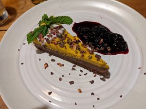 Orange chocolate pie at SER Restaurante in Nosara