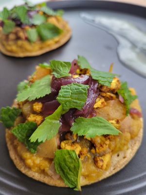 Garbanzo pancakes at SER Restaurante in Nosara