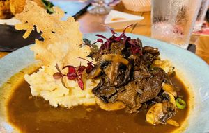 Mushroom stroganoff   at SER Restaurante in Nosara