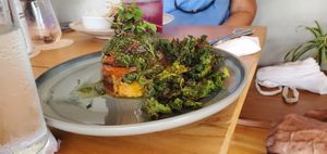 Roasted Tomato and Portabello onto of chickpea at SER Restaurante in Nosara