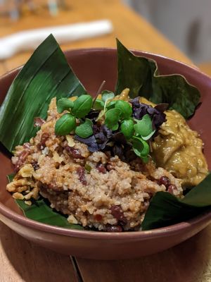 Rice and beans, this was the special of the day at SER Restaurante in Nosara