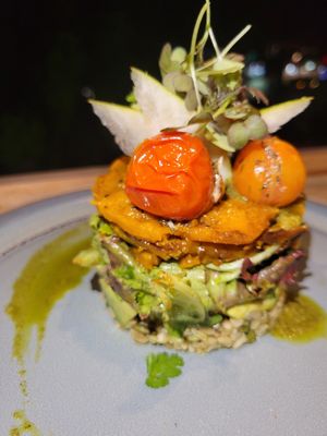 Farro and squash salad at SER Restaurante in Nosara