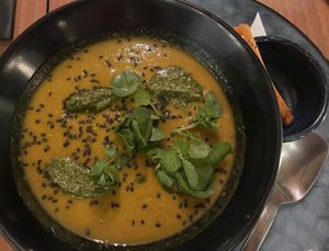 Carrot Cream Soup at SER Restaurante in Nosara