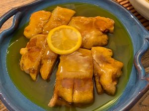 Lemon chicken at Green Sprouts Vegetarian in Neutral Bay