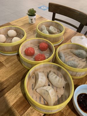All types of dumplings: mushroom dumpling and prawn dumpling were the best at Green Sprouts Vegetarian in Neutral Bay