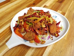 Szechuan Chilli Chicken at Green Sprouts Vegetarian in Neutral Bay