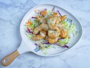 Wasabi Mayo Prawns🌶
 at Green Sprouts Vegetarian in Neutral Bay