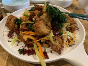 Szechuan chilli chicken at Green Sprouts Vegetarian in Neutral Bay
