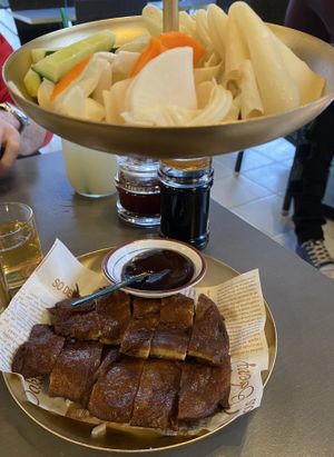 Peking duck pancakes  at Green Sprouts Vegetarian in Neutral Bay