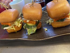 Pork belly buns  at Green Sprouts Vegetarian in Neutral Bay