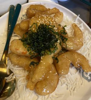 Honey prawns  at Green Sprouts Vegetarian in Neutral Bay