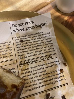 The grease paper that is total gibberish 😂  at Green Sprouts Vegetarian in Neutral Bay