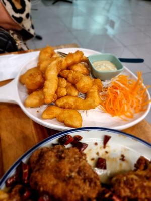 Wasabi prawns at Green Sprouts Vegetarian in Neutral Bay