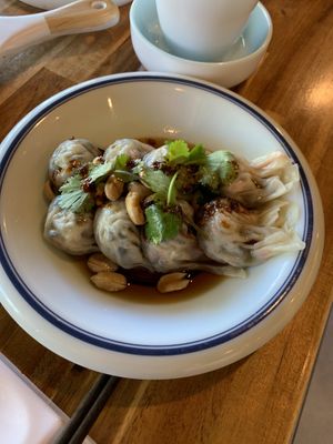 Chilli dumplings   at Green Sprouts Vegetarian in Neutral Bay