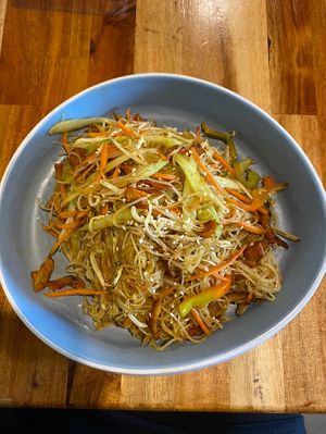 Singapore Noodles  at Green Sprouts Vegetarian in Neutral Bay