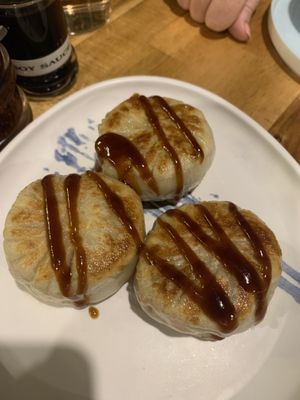 Pan fried cabbage dumplings   at Green Sprouts Vegetarian in Neutral Bay
