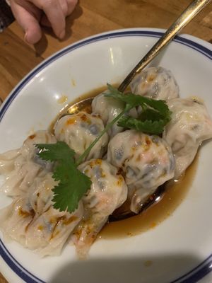 Spicy chili wontons   at Green Sprouts Vegetarian in Neutral Bay