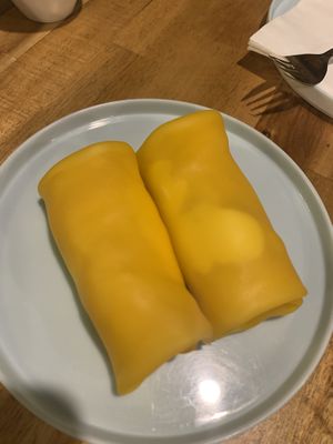 Mango pancakes   at Green Sprouts Vegetarian in Neutral Bay