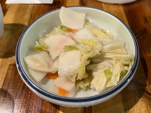 Homemade Pickles cabbage and Radish GF  at Green Sprouts Vegetarian in Neutral Bay