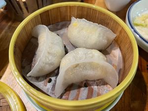 King Mushroom, Sweetcorn and Ginger Dumplings GF  at Green Sprouts Vegetarian in Neutral Bay
