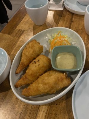 Chicken drumsticks and wasabi mayo   at Green Sprouts Vegetarian in Neutral Bay