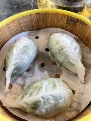 Spinach dumplings   at Green Sprouts Vegetarian in Neutral Bay