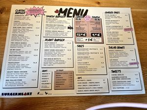 Speisekarte  at Burgerheart in Nuremberg