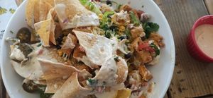 Trash can nachos with tofu at Cafe Koa & Market in Southport