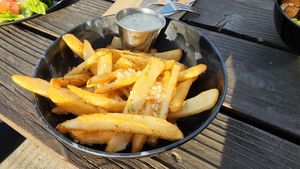 truffle fries. tasty with ranch and ketchup. i'd probably always order at Make It Vegan in Lakewood