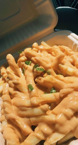 The best vegan cheesy fries   at Frankly Plant Based Kitchen in Toledo