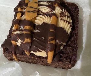 Peanut butter brownie from Vegan Taste (an amazing local vegan bakery) at Frankly Plant Based Kitchen in Toledo