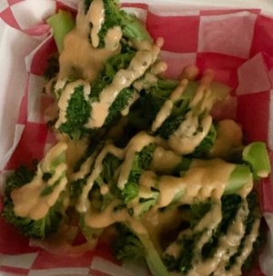 Can never get enough of this amazing broccoli and cheese at Frankly Plant Based Kitchen in Toledo
