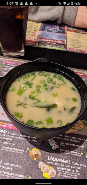Unlimited miso soup at Sakushi in Sheffield