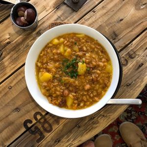 Leckere Dinkel-Bohnen-Eintopf den ich vor einer Weile dort hatte:) at Speicher in Tubingen