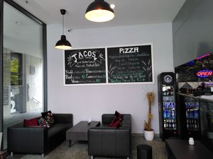 one side of the restaurant in lounge style at Casablanca City in Thun