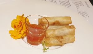 Vegan spring rolls at Malayan Orchid in Bendigo
