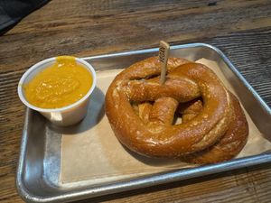 Vegan pretzels  at Lucky Luke Brewpub in Lancaster