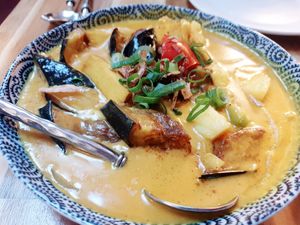 Eggplant and potato curry at Bunja Thai in Bendigo