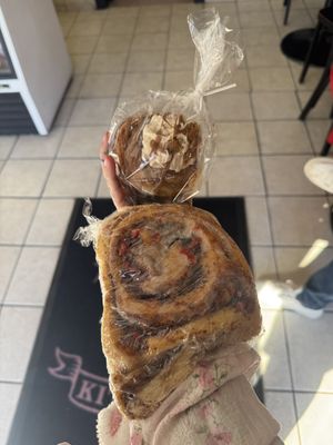 Day old biscoff cruffin and strawberry cinnabunnie  at Bunny's Nook Kitchen in Victoria