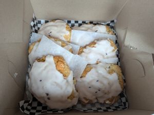 Peach-lavender scones! at Bunny's Nook Kitchen in Victoria