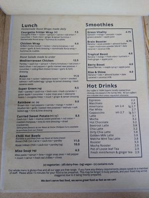 Menu 2/2 at ROOST Kitchen & Pantry in Godalming