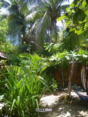Part of the extensive garden. at Osa Mariposa in Puerto Escondido