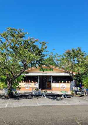 Nice patio seating with shade at Kadjembel Village in Les Trois-ilets