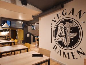 decor at Vegan AF Ramen in Krakow