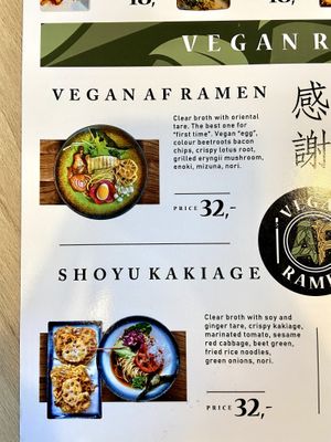 Main dish menu 1 of 2, July 2021 at Vegan AF Ramen in Krakow