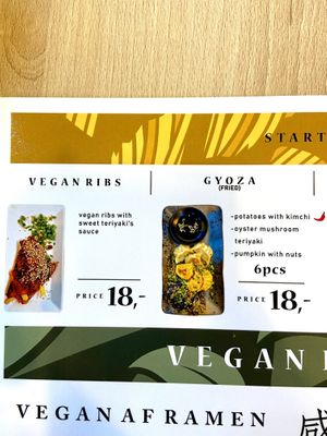 Starter dish menu 1 of 2, July 2021 at Vegan AF Ramen in Krakow