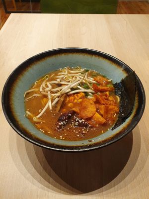 Miso BBQ ramen at Vegan AF Ramen in Krakow
