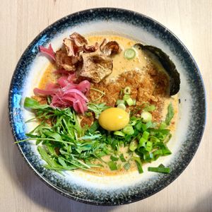 Schabowy Vegan Ramen with added Vegan egg 🍜   at Vegan AF Ramen in Krakow