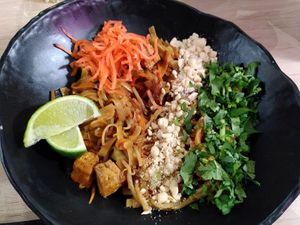 Pad thai at Vegan AF Ramen in Krakow
